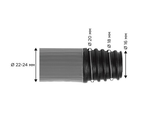 Черенок рукоятка для инвентаря 110 см, еврорезьба, металлопластик 0,25 мм, ЛЮБАША 