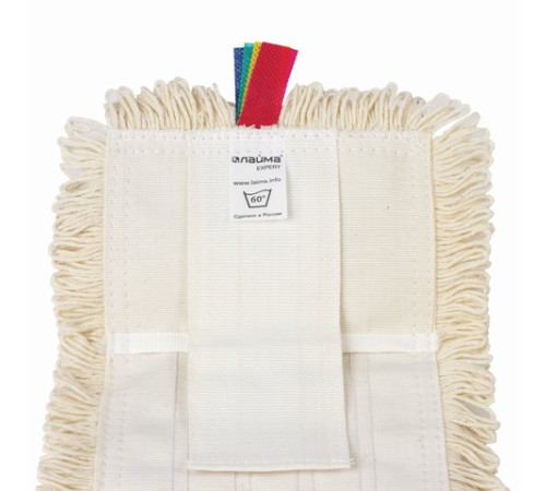 Насадка МОП плоская для швабры/держателя 40 см, уши/карманы (ТИП У/К), нашивной хлопок, LAIMA EXPERT, 605303