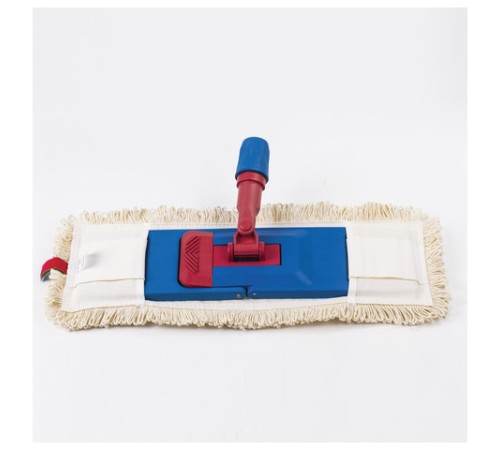 Насадка МОП плоская для швабры/держателя 40 см, уши/карманы (ТИП У/К), нашивной хлопок, LAIMA EXPERT, 605303