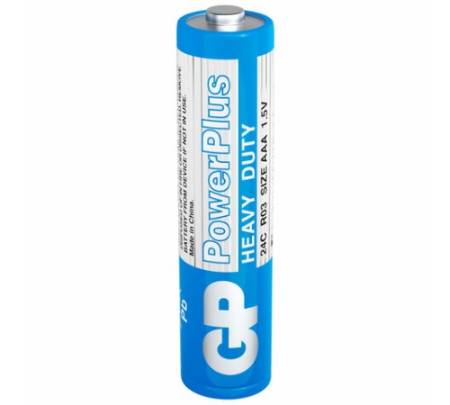 Батарейки КОМПЛЕКТ 4 шт., GP PowerPlus AAA (R03, 24G), солевые, мизинчиковые, в пленке, 24CEBRA-2S4 Батарейки КОМПЛЕКТ 4 шт., GP PowerPlus AAA (R03, 24G), солевые, мизинчиковые, в пленке, 24CEBRA-2S4