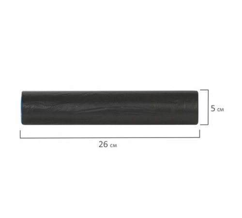 Мешки для мусора 30 л, черные, в рулоне 20 шт., особо прочные, ПВД 20 мкм, 50х60 см, LAIMA, 605330