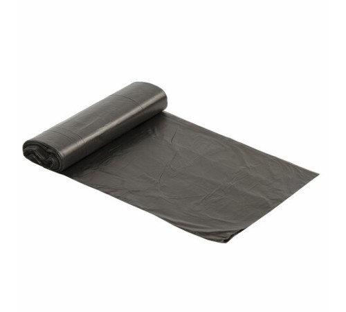 Мешки для мусора 60 л черные в рулоне 20 шт., ПНД 5 мкм, 57х65 см, ЛЮБАША эконом, 605331