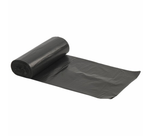 Мешки для мусора 90 л, черные, в рулоне 10 шт., прочные, ПВД 25 мкм, 60х95 см, LAIMA, 605332
