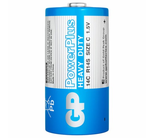 Батарейки КОМПЛЕКТ 2 шт., GP PowerPlus C (14C), солевые, в пленке, 14CEBRA-2S2 Батарейки КОМПЛЕКТ 2 шт., GP PowerPlus C (14C), солевые, в пленке, 14CEBRA-2S2
