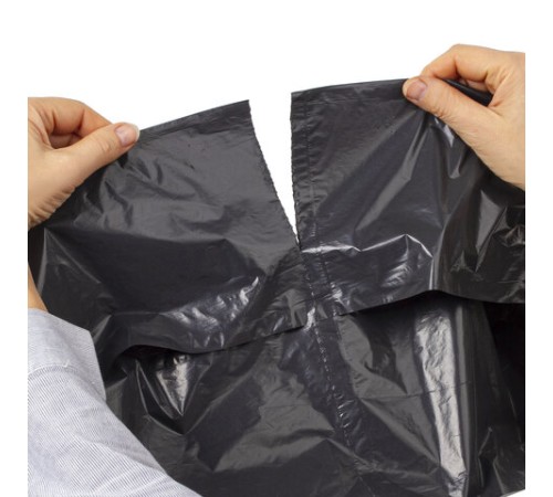 Мешки для мусора 120 л черные в рулоне 50 шт., ПВД 25 мкм, 62х102 см, ЛЮБАША эконом, 605335