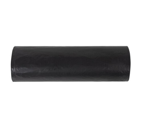 Мешки для мусора 120 л черные в рулоне 50 шт., ПВД 25 мкм, 62х102 см, ЛЮБАША эконом, 605335