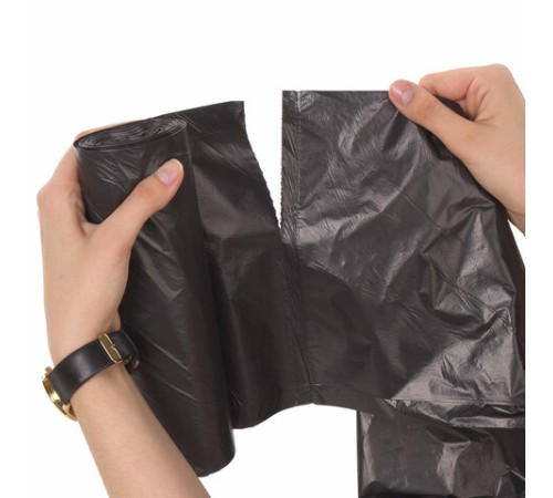 Мешки для мусора 180 л черные в рулоне 10 шт., ПВД 24 мкм, 80х106 см, ЛЮБАША эконом, 605336