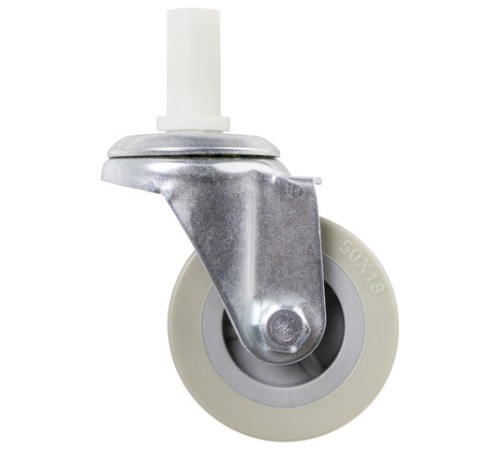 Колеса для уборочной тележки с штоком без резьбы, диаметр 50 мм, КОМПЛЕКТ 4 штуки, BRABIX, 605379