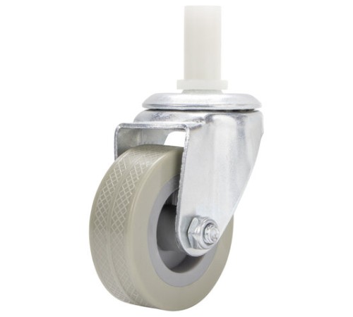 Колеса для уборочной тележки с штоком без резьбы, диаметр 50 мм, КОМПЛЕКТ 4 штуки, BRABIX, 605379