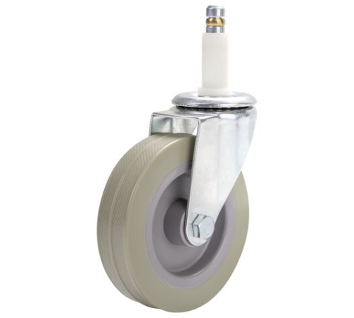 Колеса для уборочной тележки с штоком без резьбы, диаметр 99 мм, КОМПЛЕКТ 4 штуки, BRABIX, 605381