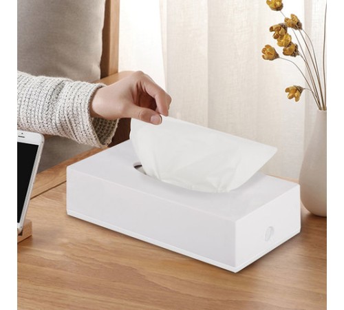 Диспенсер для косметических салфеток LAIMA CLASSIC, настольный/настенный, пластиковый, белый, 605392