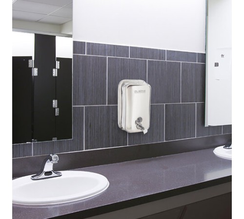 Дозатор для жидкого мыла LAIMA PROFESSIONAL INOX (гарантия 3 года), 1 л, нержавеющая сталь, зеркальный, 605393