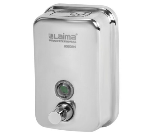 Дозатор для жидкого мыла LAIMA PROFESSIONAL INOX (гарантия 3 года), 0,5 л, нержавеющая сталь, зеркальный, 605394