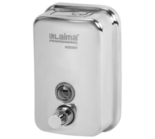 Дозатор для жидкого мыла LAIMA PROFESSIONAL INOX (гарантия 3 года), 0,5 л, нержавеющая сталь, зеркальный, 605394