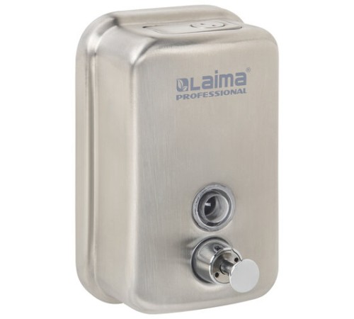 Дозатор для жидкого мыла LAIMA PROFESSIONAL INOX (гарантия 3 года), 0,5 л, нержавеющая сталь, матовый, 605396