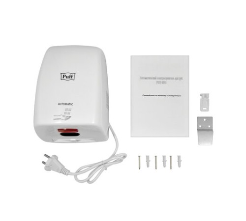 Сушилка для рук PUFF-8815, 1000 Вт, пластик, белая, 1401.375