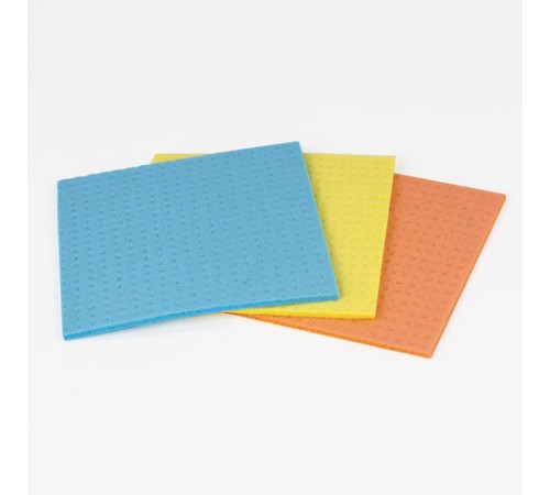 Салфетки ЦЕЛЛЮЛОЗНЫЕ (губчатые) STANDART, 15х15 см, КОМПЛЕКТ 3 шт., мега впитываемость, ЛЮБАША, К5026, 605482