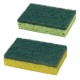 Губки для посуды 9,5х6,5х2 см, КОМПЛЕКТ 2 шт., ЦЕЛЛЮЛОЗНЫЕ (губчатые) с АБРАЗИВОМ, LAIMA К1106, 605487
