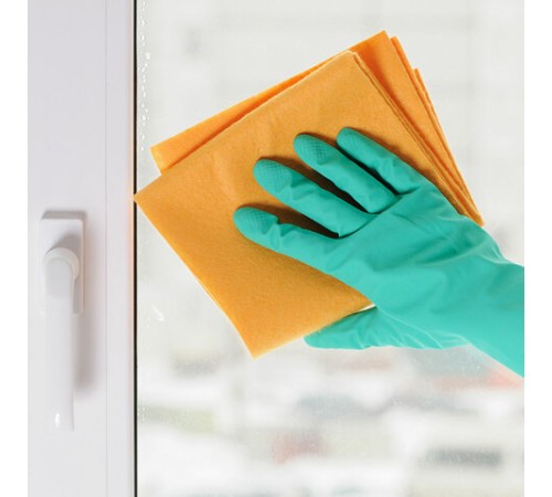 Тряпка ВИСКОЗНАЯ универсальная STANDART, 50х60 см, 120 г/м2, оранжевая, ЛЮБАША, К4118, 605498