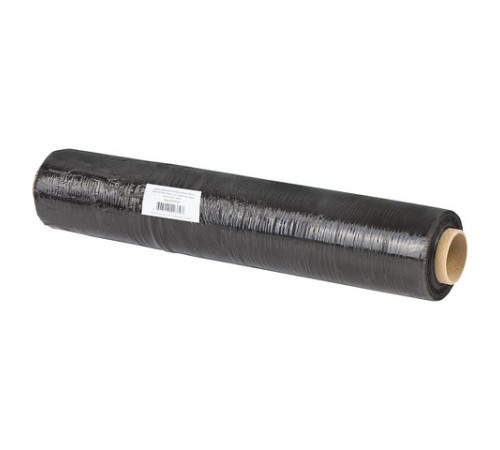 Стрейч-пленка для ручной упаковки 50 см х 190 м, ЧЕРНАЯ, 23 мкм, 2 кг, вторичное сырье, растяжение 180%