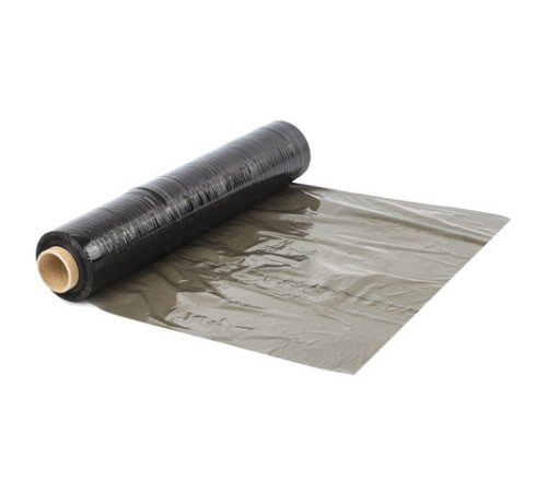 Стрейч-пленка для ручной упаковки 50 см х 190 м, ЧЕРНАЯ, 23 мкм, 2 кг, вторичное сырье, растяжение 180%