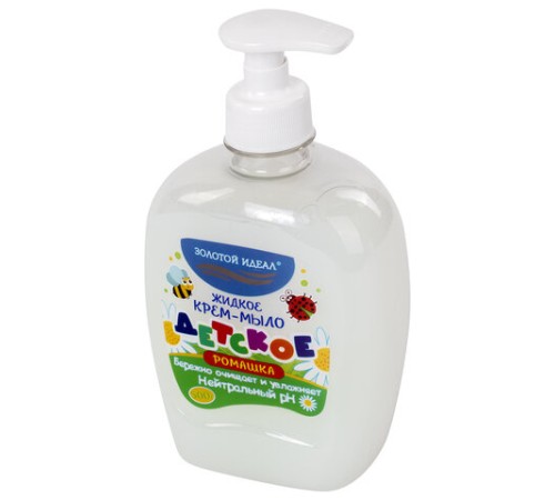 Мыло-крем жидкое ДЕТСКОЕ 500 г, ЗОЛОТОЙ ИДЕАЛ, Ромашка, дозатор, 605517