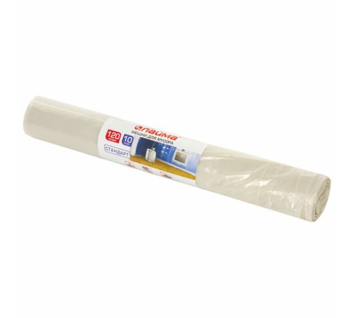 Мешки для мусора 120 л, прозрачные, в рулоне 10 шт., ПВД 25 мкм, 67х100 см, LAIMA, 605540