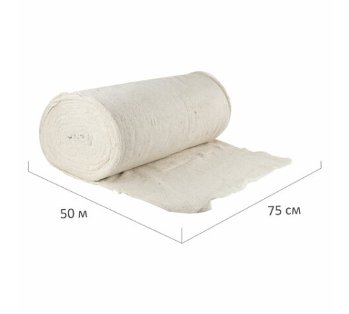 Полотно ХПП холстопрошивное ПЛОТНОЕ светлое 0,75х50 м, 170(±10) г/м2, шаг 2,5 мм, LAIMA Стандарт, 605542