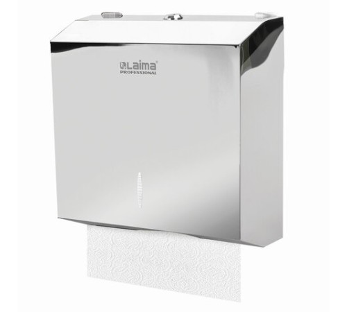 Диспенсер для полотенец LAIMA PROFESSIONAL INOX, (Система H2) Z-сложения, нержавеющая сталь, зеркальный, 605695