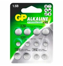 Батарейки НАБОР 12 шт. (А76 – 4 шт., 177 – 4 шт., 189 – 2 шт., 192 – 2 шт.), GP Alkaline, блистер, ACM02F-2CR12