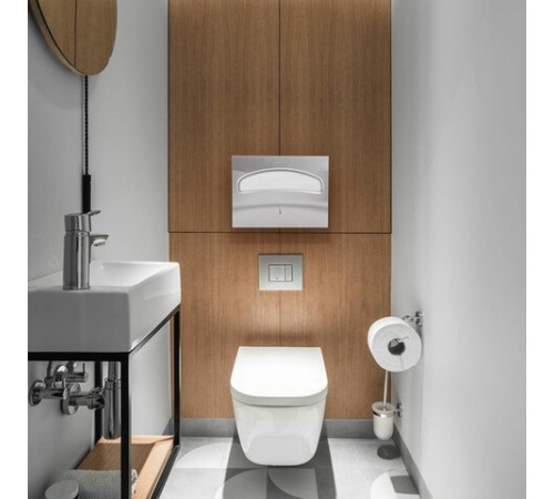 Диспенсер для покрытий на унитаз LAIMA PROFESSIONAL INOX, (V1) 1/2, нержавеющая сталь, матовый, 605702