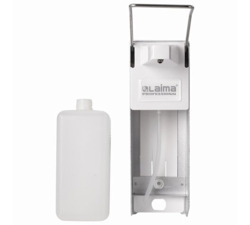 Дозатор локтевой для жидкого мыла и геля-антисептика, с еврофлаконом 1 л, LAIMA, металлический, 605706