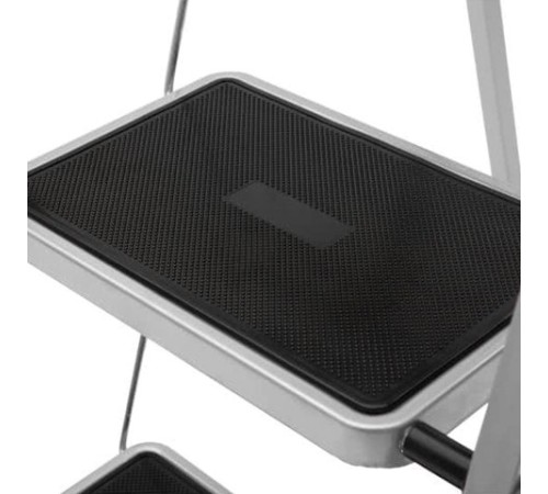 Стремянка стальная КЛАСС ПЛЮС, 2 ШИРОКИЕ СТУПЕНИ 20х30 см, верхняя площадка 45 см, до 120 кг, 123302