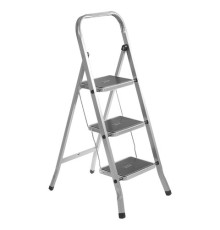 Стремянка стальная КЛАСС ПЛЮС, 3 ШИРОКИЕ СТУПЕНИ 20х30 см, верхняя площадка 69 см, до 120 кг, 123303