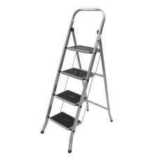 Стремянка стальная КЛАСС ПЛЮС, 4 ШИРОКИЕ СТУПЕНИ 20х30 см, верхняя площадка 91 см, до 120 кг, 123304