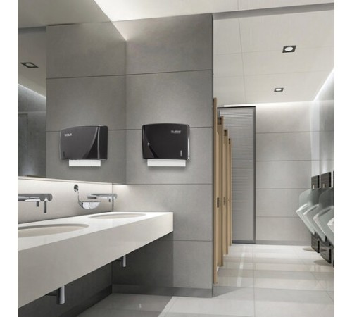 Диспенсер для полотенец LAIMA PROFESSIONAL ORIGINAL (Система H2), Z-сложения, черный, ABS-пластик, 605760