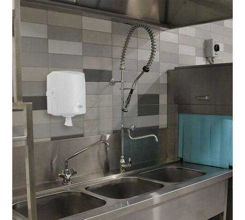 Диспенсер для полотенец с центральной вытяжкой LAIMA PROFESSIONAL ORIGINAL (Система М1/M2), белый, ABS-пластик, 605763