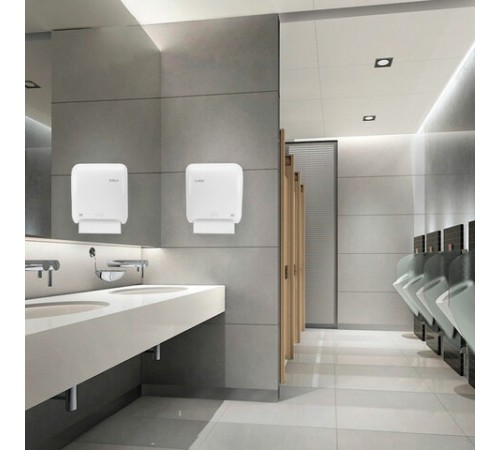 Диспенсер для полотенец в рулонах LAIMA PROFESSIONAL ORIGINAL (Система H1), механический, с автоотрезом листа, ABS-пластик, 605764