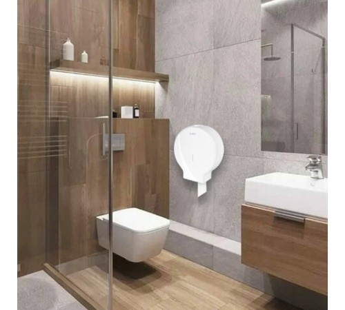 Диспенсер для туалетной бумаги LAIMA PROFESSIONAL ORIGINAL (Система T1), БОЛЬШОЙ, белый, ABS-пластик, 605768