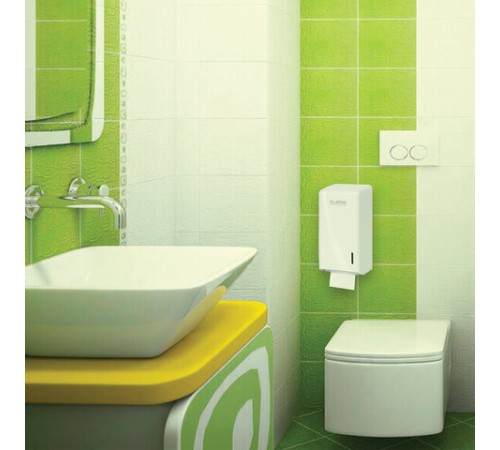 Диспенсер для туалетной бумаги листовой LAIMA PROFESSIONAL ORIGINAL (Система T3), белый, ABS-пластик, 605770