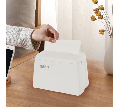 Диспенсер для салфеток LAIMA ORIGINAL (Система N4), БОЛЬШОЙ, настольный, белый, 605771