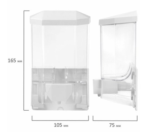 Дозатор для жидкого мыла LAIMA PROFESSIONAL ORIGINAL, НАЛИВНОЙ, 0,5 л, прозрачный, 605772