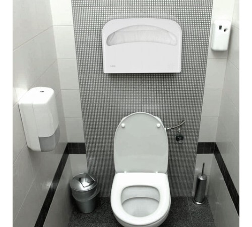 Диспенсер для покрытий на унитаз LAIMA PROFESSIONAL ORIGINAL (V1), 1/2 сложения, белый, ABS-пластик, 605785