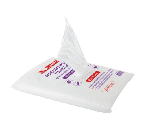 Пакеты фасовочные 25х40 см, КОМПЛЕКТ 250 шт., ПНД, 15 мкм, ОСОБО ПРОЧНЫЕ, евроупаковка, LAIMA, 605955