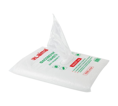 Пакеты фасовочные 24х37 см, КОМПЛЕКТ 1000 шт., ПНД, 7 мкм, евроупаковка, LAIMA, 605957