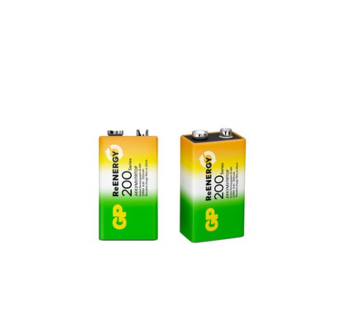 Батарейка аккумуляторная GP ReEnergy Ni-Mh 1 шт., "Крона" (20R8H 9V), 200 mAh, 20R8HRGY-2CRCB1 Батарейка аккумуляторная GP ReEnergy Ni-Mh 1 шт., "Крона" (20R8H 9V), 200 mAh, 20R8HRGY-2CRCB1