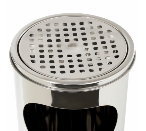 Урна с пепельницей 18 литров, 580х210 мм, нержавеющая сталь, зеркальная, LAIMA PROFESSIONAL, 606297