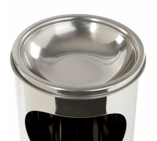 Урна с пепельницей 18 литров, 580х210 мм, нержавеющая сталь, зеркальная, LAIMA PROFESSIONAL, 606297