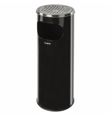 Урна с пепельницей 18 литров, 580х210 мм, нержавеющая сталь, черная, LAIMA PROFESSIONAL, 606298