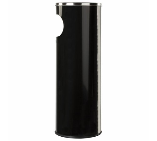 Урна с пепельницей 18 литров, 580х210 мм, нержавеющая сталь, черная, LAIMA PROFESSIONAL, 606298